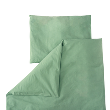 Încarcă imaginea în vizualizatorul Galerie, Set lenjerie bumbac organic, patut uni 120x60, 3 piese verde menta, TWINDECO