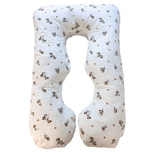 Încarcă imaginea în vizualizatorul Galerie, Pernă pentru Gravide 3 în 1 TWINDECO Maxim bej cu print, 100% BUMBAC ORGANIC
