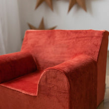 Încarcă imaginea în vizualizatorul Galerie, Fotoliu pentru Copii Cărămiziu, Catifea, TWINDECO Rusty Velvet