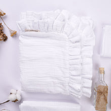 Încarcă imaginea în vizualizatorul Galerie, Păturică muselină cu volănașe, Alb, 90x95cm TWINDECO White Cotton Flower