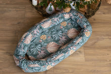 Încarcă imaginea în vizualizatorul Galerie, Baby Nest Jungle Verde, bumbac organic, TWINDECO Jungle