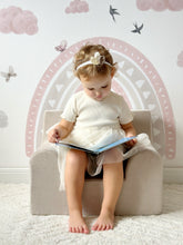 Încarcă imaginea în vizualizatorul Galerie, Fotoliu pentru Copii Bej, Catifea, TWINDECO Beige Velvet
