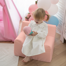 Încarcă imaginea în vizualizatorul Galerie, Fotoliu pentru Copii Roz Somon, Bumbac, TWINDECO Pink Kids Armchair