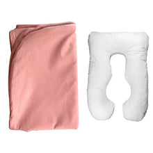 Încarcă imaginea în vizualizatorul Galerie, HUSĂ DE SCHIMB pentru Pernă Gravide 3 în 1 TWINDECO Maxim Roz – NU include perna