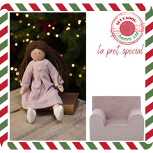 Încarcă imaginea în vizualizatorul Galerie, Set Cadou Păpușă textilă Twinkle Doll + fotoliu pentru copii, Roz Prăfuit, TWINDECO Dusty Pink Velvet
