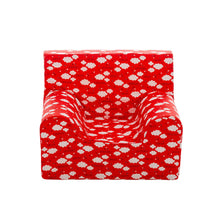 Încarcă imaginea în vizualizatorul Galerie, Fotoliu pentru copii Roșu cu Nori, Bumbac, TWINDECO Red Kids Armchair