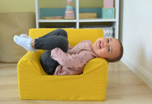 Încarcă imaginea în vizualizatorul Galerie, Fotoliu pentru Copii Galben, Bumbac, TWINDECO Yellow Kids Armchair
