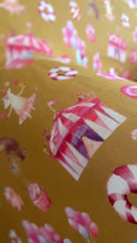 Încarcă imaginea în vizualizatorul Galerie, Fotoliu pentru copii Galben Muștar cu Roz Circ, Bumbac, TWINDECO Circus Kids Armchair
