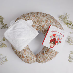 Set Cadou pentru Gravide cu perna alaptare, prosop 100x100 cm + BONUS carte CADOU