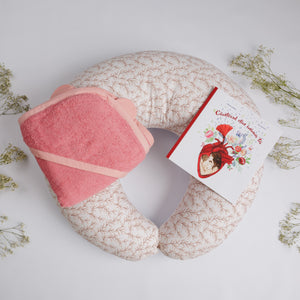 Set Cadou pentru Gravide cu perna alaptare, prosop hands-free + BONUS carte CADOU