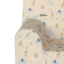 Încarcă imaginea în vizualizatorul Galerie, Fotoliu pentru Copii, Bej cu Animale, TWINDECO Beige/Animals
