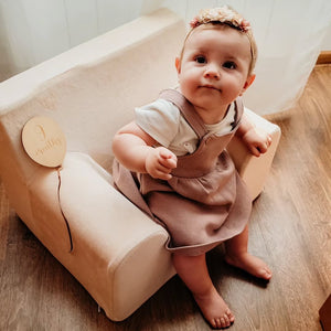Fotoliu pentru Copii Crem, Catifea, TWINDECO Cream Velvet