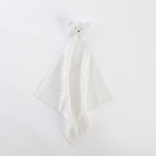 Încarcă imaginea în vizualizatorul Galerie, Cadou jucarie nou nascut, minipăturică somn bebe Ursuleț alb, muselină, TWINDECO White Sleepy Teddy
