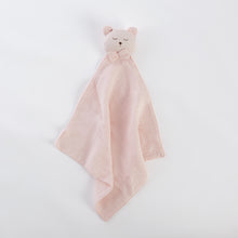Încarcă imaginea în vizualizatorul Galerie, Cadou jucarie nou nascut, minipăturică somn bebe Ursuleț roz, muselină, TWINDECO Pink Sleepy Teddy
