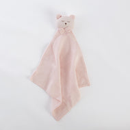 Cadou jucarie nou nascut, minipăturică somn bebe Ursuleț roz, muselină, comforter TWINDECO Pink Sleepy Teddy