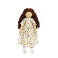 Twinkle Doll TWINDECO cu Rochie Alba cu Flori, papusa textila, 35 cm