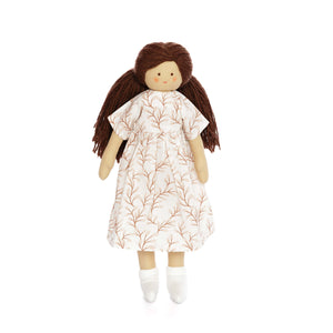 Twinkle Doll TWINDECO cu Rochie cu imprimeu bej, papusa textila, 35 cm