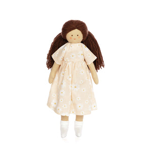 Twinkle Doll TWINDECO cu Rochie Roz cu Margarete, papusa textila, 35 cm