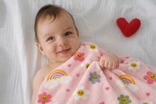 Încarcă imaginea în vizualizatorul Galerie, Păturică groasă Curcubeu, fleece, 90x70 cm, TWINDECO Rainbow blanket
