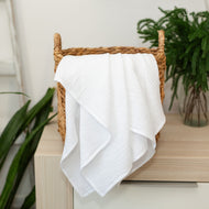 Păturică muselină Albă, 120x100cm, TWINDECO White Cotton Flower