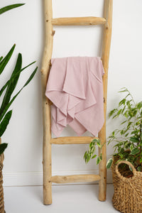 Păturică muselină Roz Antic, 120x100cm, TWINDECO Old Pink Cotton Flower