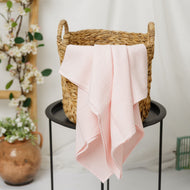 Păturică muselină Roz Pal, 120x100cm, TWINDECO Light Pink Cotton Flower