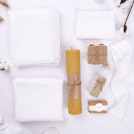 Set trusou Muselina, TWINDECO Pure White pentru fetită/băiat alb cu dantelă, 7 piese