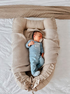 Baby Nest Bej cu Volănașe TWINDECO Beige Cotton Flower