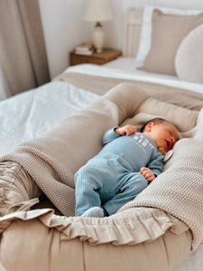 Baby Nest Bej cu Volănașe TWINDECO Beige Cotton Flower