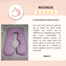 Încarcă imaginea în vizualizatorul Galerie, Pernă pentru Gravide 3 în 1 TWINDECO Maxim Mov, 100% BUMBAC ORGANIC

