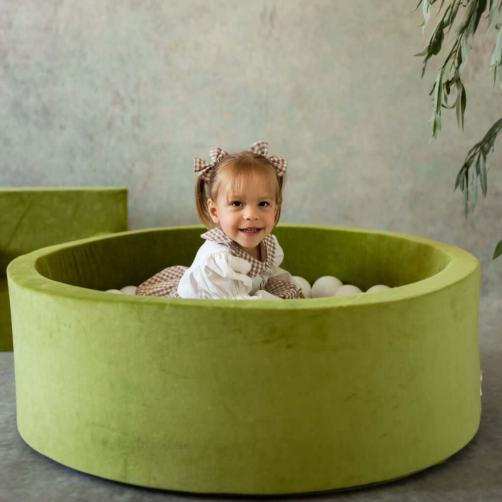 Piscină cu bile, Catifea Verde Olive, 200 de bile, TWINDECO Olive Velvet