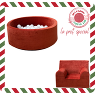Set Cadou Craciun Piscina cu bile + fotoliu pentru copii, Cărămiziu, TWINDECO Rusty Christmas