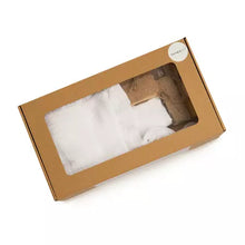Încarcă imaginea în vizualizatorul Galerie, Set trusou Muselina, TWINDECO Pure White pentru fetită/băiat alb cu volanașe, 7 piese

