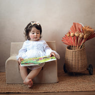 Fotoliu pentru Copii Bej, Catifea, TWINDECO Beige Velvet