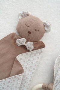 Păturică somn bebe + inel dentiție, Ursuleț, TWINDECO Sleepy Teddy